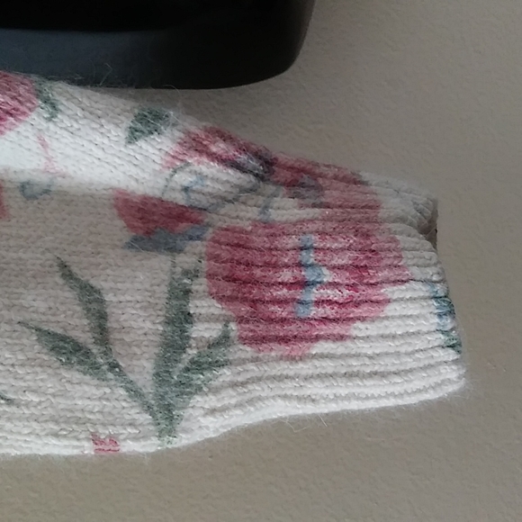 Vintage Floral Muckneck Sweater Silk & Angora Lambswool Small - Picture 3 of 12